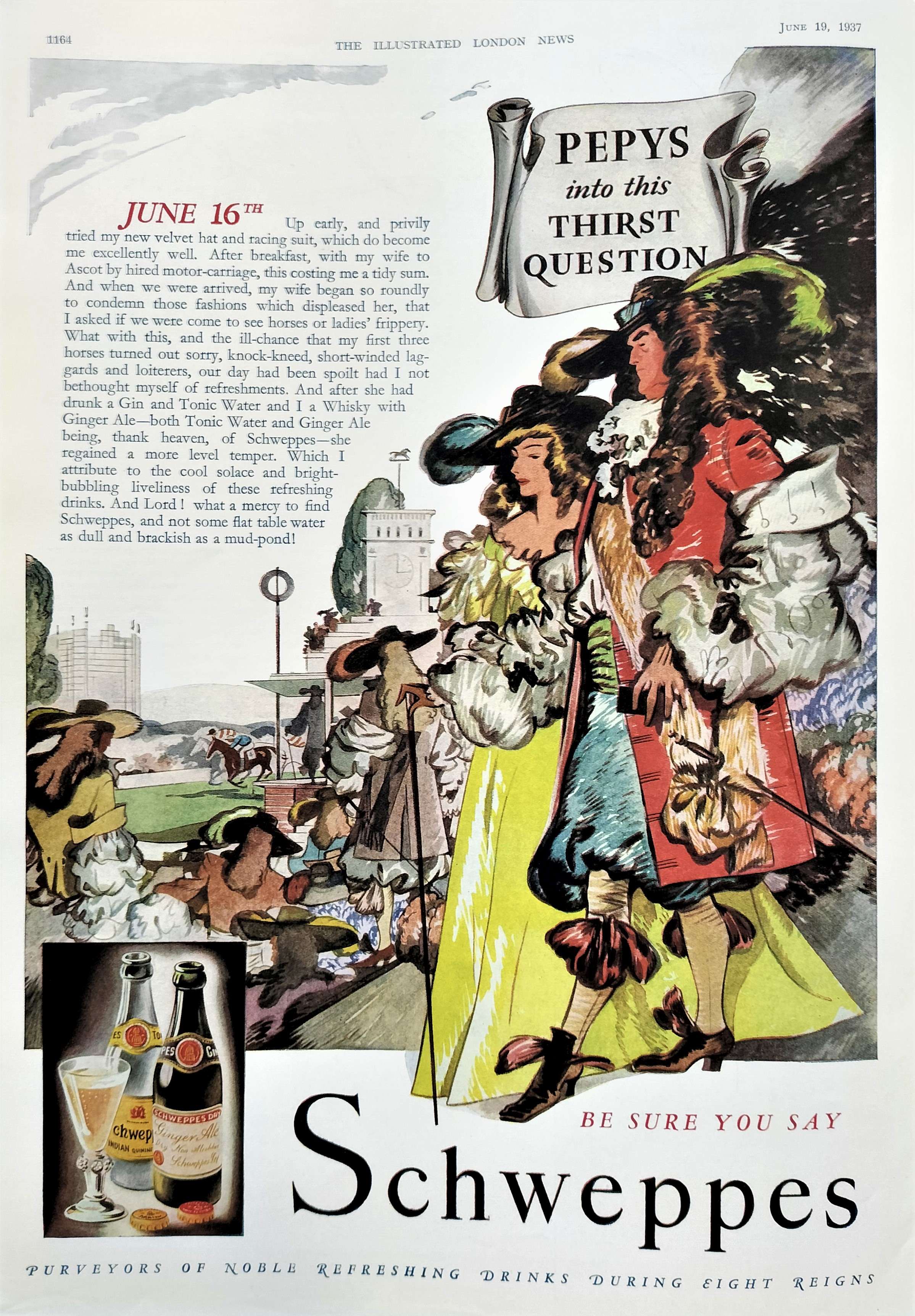 Schweppes advert ginger ale Pepys